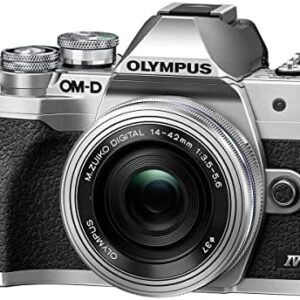 Olympus OM-D E-M10 Mark IV Camera with M.Zuiko Digital ED 14-42mm F3.5-5.6 EZ Lens, Silver