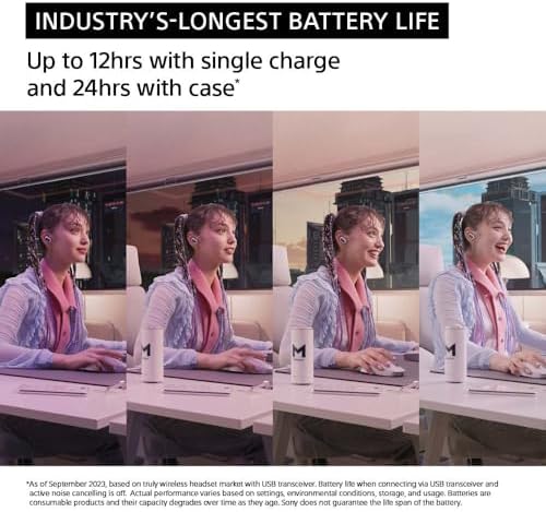 Sony INZONE Buds Truly Wireless Noise Cancelling Gaming Earbuds, 12 Hour Battery, for PC, PS5, 360 Spatial Sound, 30ms Low Latency, USB-C Dongle and LE Audio (LC3), WF-G700N White - Image 4