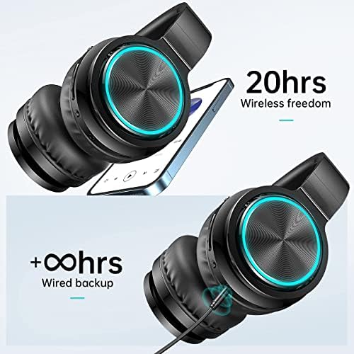 Picun B12 Wireless Headphones,HD Stereo Sound Over Ear with Built-in Microphones, Deep Bass 20 Hours Playtime, Fast Charge Bluetooth 5.2 Headset for Adults, School, Travel, Black - Image 4