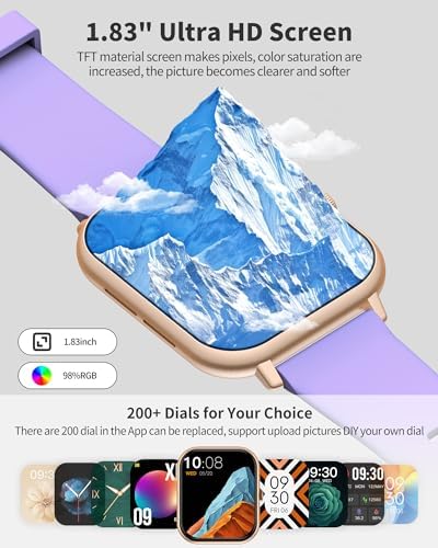 Smart Watch for Men Women(Answer/Make Call),1.83" Fitness Tracker with Blood Pressure Heart Rate Monitor,Sleep Tracker,Pedometer,123 Sport Modes, IP68 Waterproof Smartwatches for iPhone&Android - Image 6