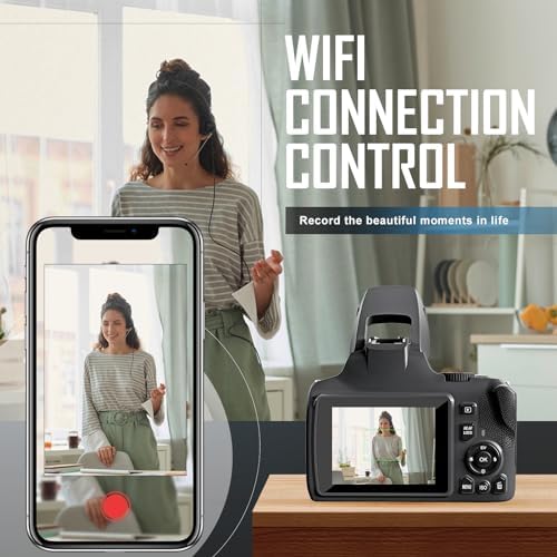 Digital Camera, 4k&64MP Cameras for Photography, Video Camera, 40X Zoom Vlogging Camera for YouTube with Flash, WiFi & HDMI Output, 32GB SD Card(Black) - Image 7