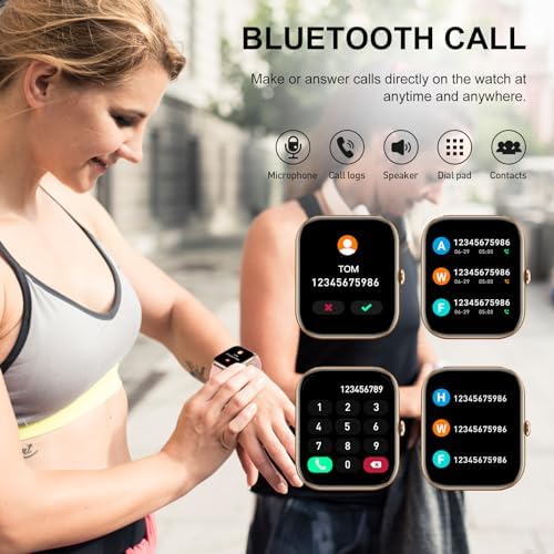 Smart Watch(Answer/Make Call), 1.85" Smart Watches for Men Women IP68 Waterproof, 110+ Sport Modes, Fitness Activity Tracker, Heart Rate Sleep Monitor, Pedometer, Smartwatch for Android iOS, Pink Gold - Image 3