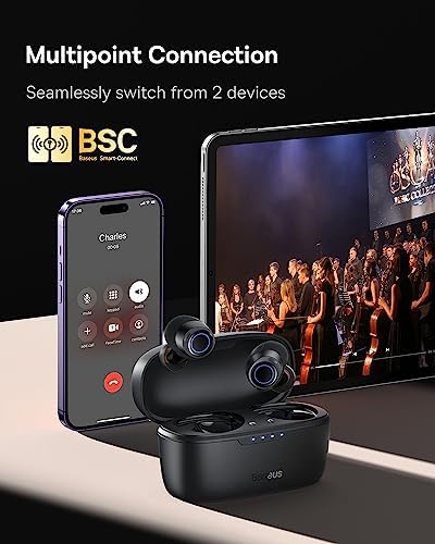 Baseus Active Noise Cancelling Wireless Earbuds, Reduce Noise by Up to 95%, 140H Playtime, IPX6 Waterproof, Deeper Bass, 4 ENC Mics, Comfortable Fit, Bluetooth 5.3 Ear Buds - Bowie MA10 Upgraded - Image 6