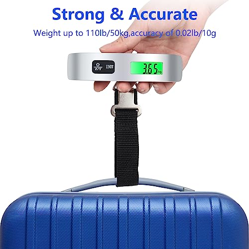 VIGIND Digital Luggage Weight Scale,110lbs Portable Handheld Scale with Backlit LCD Display&Hook,Suitcase Scale with Temperature Senso,Travel Essentials Accessories for Travel - Battery Included - Image 5