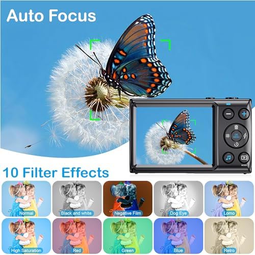 Digital Camera, 4K Kids Camera for Photography, 64MP MP3 Player Compact Video Camera 18X Digital Zoom Vlogging Camera for YouTube, Auto Focus Point and Shoot Digital Cameras Gift for Students Teens - Image 6