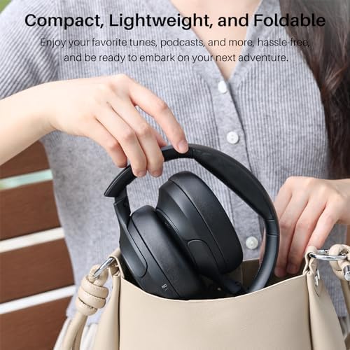 TOZO HT2 Hybrid Active Noise Cancelling Headphones, Wireless Over Ear Bluetooth Headphones, 60H Playtime, Hi-Res Audio Custom EQ via App Deep Bass Comfort Fit Ear Cups, for Home Office Travel - Image 9