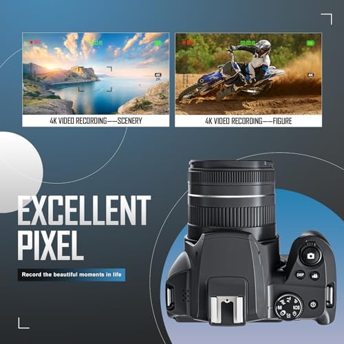 Digital Camera, 4k&64MP Cameras for Photography, Video Camera, 40X Zoom Vlogging Camera for YouTube with Flash, WiFi & HDMI Output, 32GB SD Card(Black) - Image 3