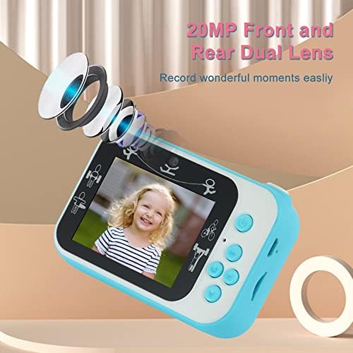 1080P Mini Kids Digital Camera Digital Video Camera for Kids Dual Lens 2.4 Inch IPS Screen Built-in Battery Cute Photo Frames Interesting Games with Neck Strap Birthday - Image 2