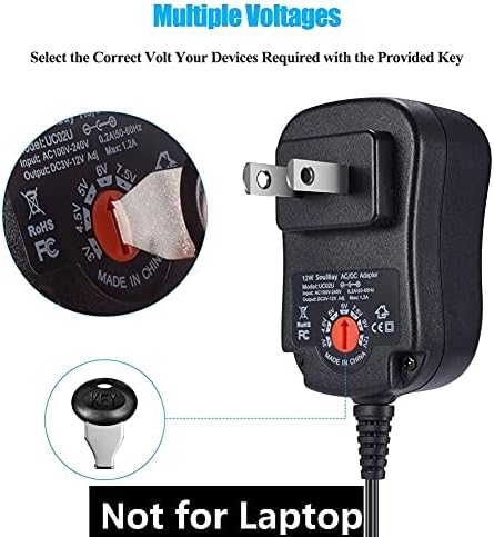 SoulBay 12W Universal Multi Voltage AC/DC Adapter Switching Power Supply with 8 Selectable Adapter Plugs, Suitable for 3 V to 12 V Device - Image 4