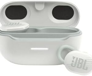 JBL Endurance Race TWS - Waterproof true wireless active sport earbuds, JBL Pure Bass Sound, Up to 30 hours of battery life, IP67 Waterproof and Dustproof, Ambient Aware & TalkThru (White)