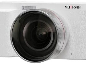 MUTRAIN Flip Screen Digital Point and Shoot Camera, 1080P Photography Practice, White,M10,32G with Lens.
