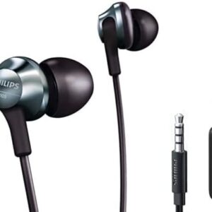 PHILIPS Pro Wired Earbud & In-Ear Headphones with Microphone, Ear Phones, In-Ear Headphones with Mic, Powerful Bass, Lightweight, Hi-Res Audio, 3.5mm Jack for Phones and Laptops Comfort
