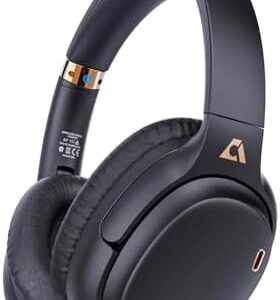 E600Pro Over Ear Headphones Hybrid Active Noise Cancelling, Wireless Bluetooth Headphones, aptX HD & Low Latency, Hi-Res Audio, Deep Bass, 68H Playtime - Black