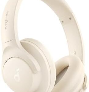 Soundcore by Anker Q20i Hybrid Active Noise Cancelling Headphones, Wireless Over-Ear Bluetooth, 40H Long ANC Playtime, Hi-Res Audio, Big Bass, Customize via an App, Transparency Mode (White)