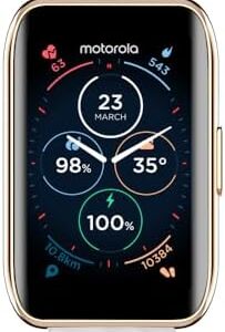 Motorola Moto 40 Smartwatch -10 Days Battery Life, Google Fit Integration, 1.5'' Crystal Clear Display, Heart Tracking, in-Depth Sleep Tracking, iOS and Android Compatible (Rose Gold)