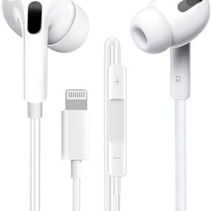 iPhone Headphones Earbuds Wired Light-ning Earphones [MFi Certified] In Ear Headsets Built-in Microphone & Volume Control Support for iPhone 14 Pro Max/14 Pro/14/13/12/11/XR/XS/X/8/7/SE,All iOS