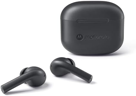 Motorola Moto Buds 065 - True Wireless, Ear Buds, Noise Isolation and 17 Hours Playtime, Touch Control on Both Earbuds, IPX4 Water Resistant, ENC mic for Clear Voice Calls. (Moonless Night)