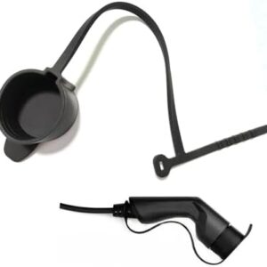 EV Charger Plug Port Cover with Adjustable Zip Ties - Dust Resistant J1772 Plug Protective Cover, Replacement Dust Cap/Cover for J1772 Connector