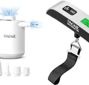 BAGAIL Digital Luggage Scale &Portable Vacuum Pump with Light Function