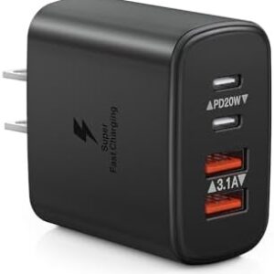 USB C Charging Block, 40W 4-Port Type C Fast Charger Block Dual Port USBC Power Adapter+ Micro Wall Plug Multiport USB C Cube Charger for iPhone 15 14 13 12 11 Pro Max XS XR X SE 8 Plus,iPad,Samsung