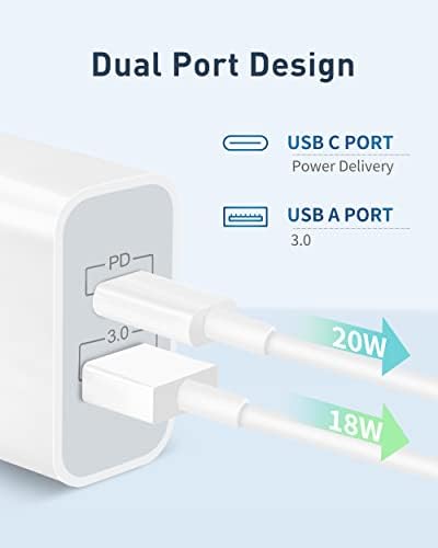 20W European USB C Travel Plug Adapter with 6FT Cable for iPhone 15/15 Pro Max /15 Plus, iPad, Galaxy S24, International USB C Fast Charger Block for Europe EU Spain Italy France Travel Essentials - Image 2