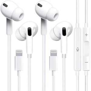 Earbuds Wired Headphones, Wired Earphones Lossless Sound Quality, Earbuds for Clear Calls, Built-in Microphone Noise Reduction Headphones Compatible with iPhone 14/13/12/11 Pro/Max/X/8 (2 Pack)