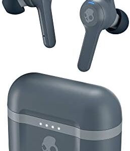 Skullcandy Indy Evo In-Ear Wireless Earbuds, 30 Hr Battery, Microphone, Works with iPhone Android and Bluetooth Devices - Grey