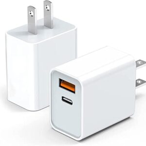 Apple Charger Block, USB C Fast Charging Block Usbc Wall Charger Dual Port USB & Type C Multi Ports Usb Plug Outlet For Apple iPhone Samsung Quick Charge Box Power Delivery Cube Adapter Cargador Brick