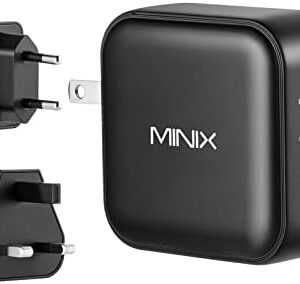 MINIX 100W USB C Charger, NEO P3 Turbo 4-Ports GaN Wall Charger, 3 x USB-C Port Fast Charging Adapter(Max 100W/20W), 1 USB-A (Max 18W). Compatible with MacBook Pro Air, Smart Phone,Laptop and More.