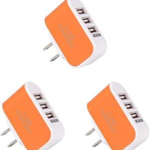 3pcs USB Orange.a S/Universal Fast with Ac More Outlet Ports Three Power and for/Adapter Us Charger Tablets/Charge Nexus/Led/Wall Light Plug/