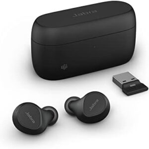 Jabra Evolve2 True Wireless Earbuds - in-Ear Bluetooth Earbuds with Active Noise Cancellation & 4-Mic MultiSensor Voice Technology - Microsoft Teams Certified, Works with All Meeting Apps - Black