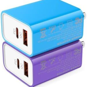 USB C Charger Block 20W, Wall Charger USB Type C Dual Port, Fast Charger for iPhone 15/15 Plus/15 Pro/15 Pro Max/14/13/12 Series, Galaxy S23 S22, Goole Pixel 8/8Pro/7/7a/7 Pro/6/6a Multi Cube Plug Box