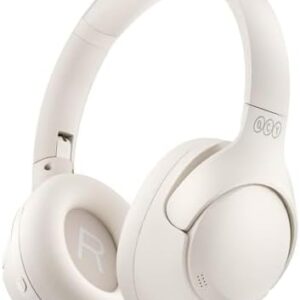 QCY H3 ANC Bluetooth Headphones Over Ear, Active Noise Cancelling Bluetooth 5.4 Headphones with Microphones, Hi-Res Audio Sound, Multipoint Connection, 60H Playback, Custom EQ via App(White)