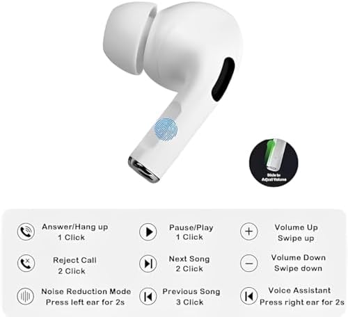 Air Pro Z Wireless Earbuds, Visible Touch Screen Control, Environmental Noise Cancelling, Bluetooth 5.0, ANC, ENC, Hands-Free Calling, White - Image 8
