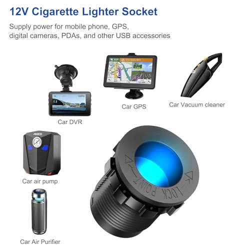 12V USB Outlet Boat Accessories Marine Switch Panel Plug, PD3.0 and Dual QC3.0 USB Ports Aluminum Car Charger with Voltmeter, Lighted 150W Cigarette Lighter Socket and Toggle Switch 3 in 1 DIY Kit - Image 4