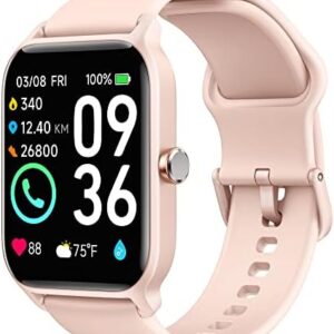 Smart Watch for Women - 1.8" Full Touch HD Screen, 24-Hour Heart Rate, Blood Oxygen, Sleep Monitor, Alexa Built-in, IP68 Waterproof, 100 Sports Modes, Unisex