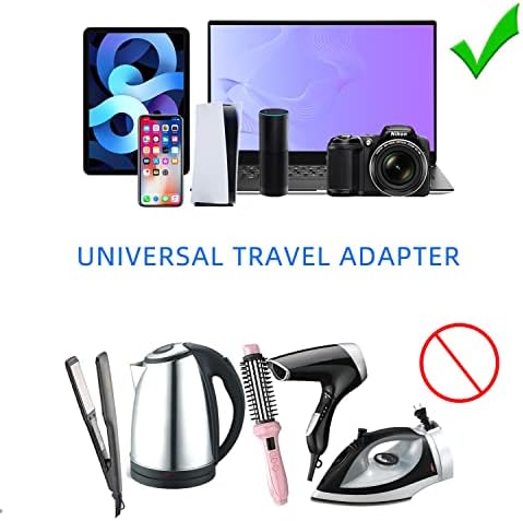Travel Adapter, Worldwide All in One Universal Travel Adaptor Wall AC Power Plug Adapter Wall Charger with Dual USB Charging Ports for USA EU UK AUS Cell Phone Laptop - Image 4