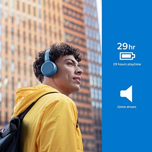 PHILIPS H4205 On-Ear Wireless Headphones with 32mm Drivers and BASS Boost on-Demand, Blue - Image 3