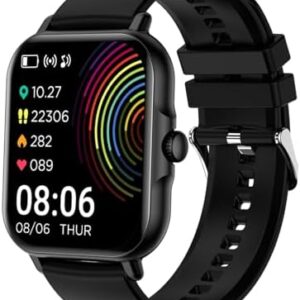 Smart Watch(Answer/Make Call) 1.83" Smart Watches for Men Women IP67 Waterproof, 100+ Sport Modes Fitness Tracker Watch Heart Rate Sleep Monitor Pedometer Smartwatch for Android iOS (Black)