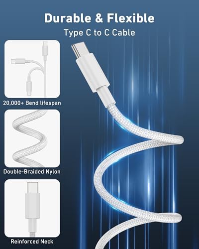 20W European USB C Travel Plug Adapter with 6FT Cable for iPhone 15/15 Pro Max /15 Plus, iPad, Galaxy S24, International USB C Fast Charger Block for Europe EU Spain Italy France Travel Essentials - Image 5