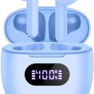 Wireless Earbuds Bluetooth 5.3 Headphones, 48H Long Battery Life LED Power Display Ear Buds, IPX7 Waterproof HiFi Stereo Bass with Built-in Mic for Home Office Sports Earphones