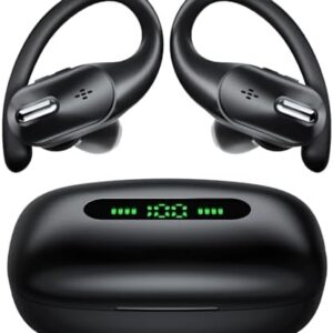 Wireless Earbuds Bluetooth Headphones 120H Playback LED Display Deep Bass Sport Ear buds with Earhooks Waterproof in Ear Earphone for iPhone Samsung Android Cell Phones Work Game TV PC Laptop Computer