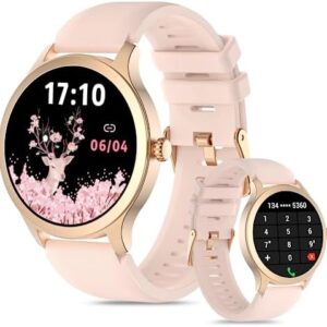 Smart Watch for Women Android & iPhone, 1.32" HD Display, Fitness Tracker with Answer/Make Calls, IP68 Waterproof Blood Oxygen/Heart Rate/Sleep Monitor, Pedometer, 100+ Sports Trackers