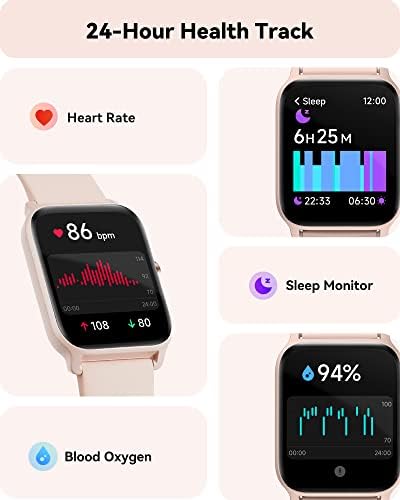 Smart Watch for Women - 1.8" Full Touch HD Screen, 24-Hour Heart Rate, Blood Oxygen, Sleep Monitor, Alexa Built-in, IP68 Waterproof, 100 Sports Modes, Unisex - Image 4