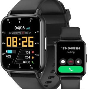 Smart Watch for Men Women - Answer/Make Calls/Quick Text Reply/AI Control, 1.83" for Android Phones Samsung iPhone Compatible IP68 Smartwatch Fitness Tracker Heart Rate Blood Oxygen (Black, 1.83")