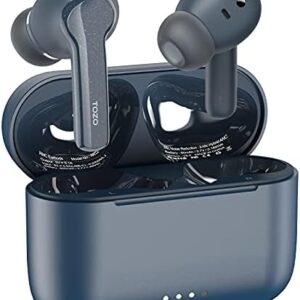 TOZO NC2 Hybrid Active Noise Cancelling Wireless Earbuds, in-Ear Detection Headphones, IPX6 Waterproof Bluetooth 5.3 Stereo Earphones, Immersive Sound Premium Deep Bass Headset, Blue