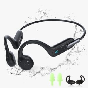 Waterproof MP3 Player Underwater Swimming Headphones IPX8 Waterproof MP3 Player for Swimming, Wireless Bluetooth 5.3 Open-Ear Bone Conduction Headphones for Running, Cycling