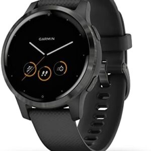 Garmin Vivoactive 4, GPS Smartwatch, Features Music, Body Energy Monitoring, Animated Workouts, Pulse Ox Sensors and More, Black