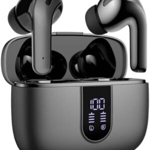 TAGRY Wireless Earbuds Bluetooth Earphones 60H Playback Ear Buds with Wireless Charging Case and Mic for Running and Sports Black