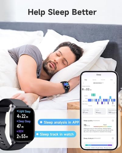 Smart Watch for Men Women, Answer/Make Calls, Alexa Built-in, Fitness Tracker, Heart Rate/Sleep Tracker/100 Sports/IP68 Waterproof, Smartwatch Compatible Android iOS - Image 4